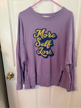 Peach Love "More Self Love" oversized sweatshirt